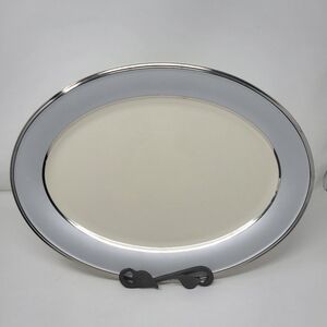 Lenox Blue Frost 16" Platinum Banded Serving Oval Platter Fine China New Retired